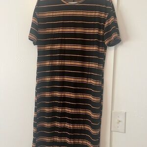 SHEIN Black and Tan Striped Top